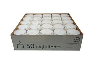 Wenzel-Kerzen 23-217-50-UK Nightlights in Kunststoffhülle bis zu 8 h Brenndauer, Pack a 50 Stück - 1