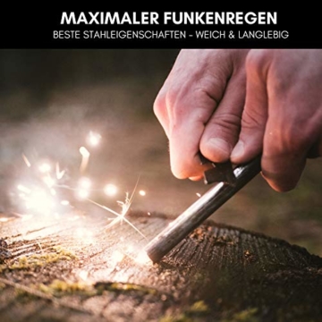 BUSHGEAR Black Steels Feuerstahl - XXL Feuerstarter - Extrem Starker Funkenflug - Feuerstein für Outdoor, Survival, Bushcraft - 2