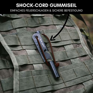BUSHGEAR Black Steels Feuerstahl - XXL Feuerstarter - Extrem Starker Funkenflug - Feuerstein für Outdoor, Survival, Bushcraft - 5