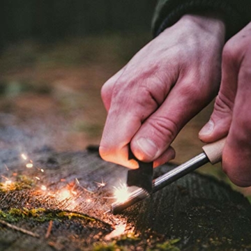 BUSHGEAR Woodz - Feuerstahl mit Handmade Griff - 8, 10 oder 12 mm Dicke - Traditioneller Feuerstarter für Outdoor und Bushcraft Abenteuer (Normal) - 2