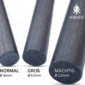 BUSHGEAR Woodz - Feuerstahl mit Handmade Griff - 8, 10 oder 12 mm Dicke - Traditioneller Feuerstarter für Outdoor und Bushcraft Abenteuer (Normal) - 3