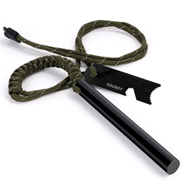 DSUNDY Feuerstahl Outdoor XXL - Ø13mm Länge 13cm Survival Feuerstein Outdoor Feuerstahl Feuerstarter Set Premiumqualität Bushcraft & Camping… - 1