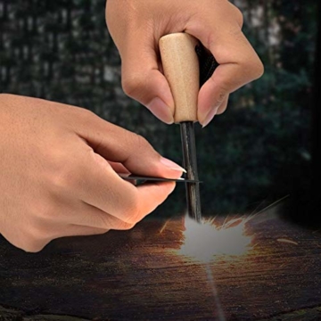 Ember Rock Feuerstahl Survival Outdoor Ausrüstung – Feuerstarter, Feuerstab & Feuerschläger mit Magnesiumstab in Premiumqualität – Feuereisen mit Feuerstein für Jede Überlebensausrüstung - 3