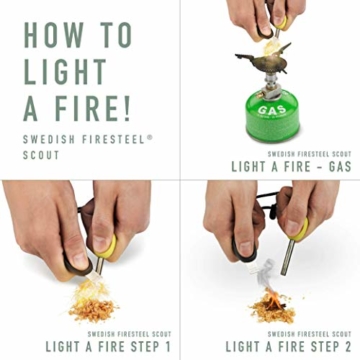 Light My Fire Feuerstahl Scout - Feuerstahl Outdoor mit 3.000 Zündungen - ⌀6,3mm Ferro Rod - Feuerstein Survival Set aus Schweden - Camping Feuerstein Outdoor - Magnesium Feuerstarter Set - 3