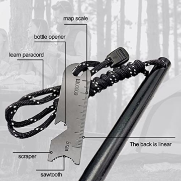 Newaner Feuerstahl XXL Feuerstarter aus Flintstahl, Magnesium feuerstarter mit Paracord, Stahlschabermit Skalamit Flaschenöffner, Feuerstarter für Camping, Outdoor und Survival(1 Pack) - 3