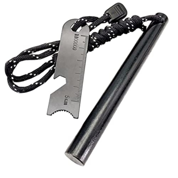 Newaner Feuerstahl XXL Feuerstarter aus Flintstahl, Magnesium feuerstarter mit Paracord, Stahlschabermit Skalamit Flaschenöffner, Feuerstarter für Camping, Outdoor und Survival(1 Pack) - 1