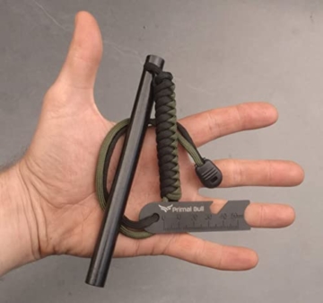 Primal Bull Feuerstahl mit Paracord Griff - 15 cm lang, Ø12,7 mm - Extreme Funken, Firesteel Outdoor Feuerstarter Survival Gear XXL - 5