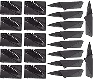 20 Stück Ultradünn Klappmesser Scharf Kreditkartenmesser Jagdmesser Taschenmesser Faltmesser Outdoor Einhandmesser Messer klein Überlebensmesser Camping Notfälle Edelstahl Multifunktion schwarz - 2