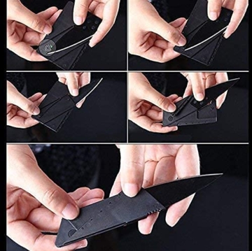 20 Stück Ultradünn Klappmesser Scharf Kreditkartenmesser Jagdmesser Taschenmesser Faltmesser Outdoor Einhandmesser Messer klein Überlebensmesser Camping Notfälle Edelstahl Multifunktion schwarz - 4