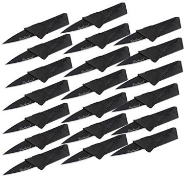 20 Stück Ultradünn Klappmesser Scharf Kreditkartenmesser Jagdmesser Taschenmesser Faltmesser Outdoor Einhandmesser Messer klein Überlebensmesser Camping Notfälle Edelstahl Multifunktion schwarz - 1