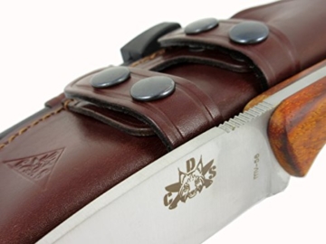 AXARQUIA Cocobolo - Überlebensmesser, Gürtelmesser, Outdoor Survival Messer, Jagdmesser, Stahl MOVA-58, Lederscheide + Feuerstahl. - 3