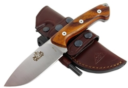 AXARQUIA Cocobolo - Überlebensmesser, Gürtelmesser, Outdoor Survival Messer, Jagdmesser, Stahl MOVA-58, Lederscheide + Feuerstahl. - 1