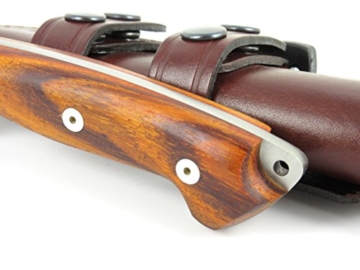 AXARQUIA Cocobolo - Überlebensmesser, Gürtelmesser, Outdoor Survival Messer, Jagdmesser, Stahl MOVA-58, Lederscheide + Feuerstahl. - 4