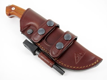 AXARQUIA Cocobolo - Überlebensmesser, Gürtelmesser, Outdoor Survival Messer, Jagdmesser, Stahl MOVA-58, Lederscheide + Feuerstahl. - 6