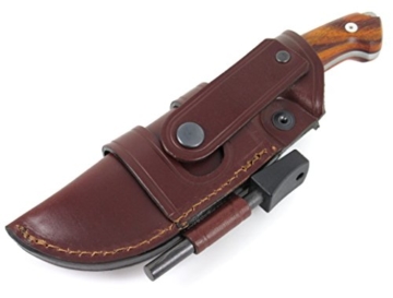 AXARQUIA Cocobolo - Überlebensmesser, Gürtelmesser, Outdoor Survival Messer, Jagdmesser, Stahl MOVA-58, Lederscheide + Feuerstahl. - 7