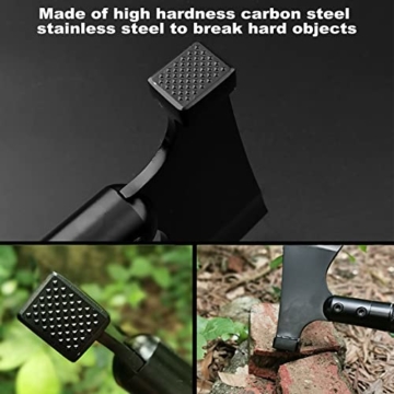 Axt Survival 9 in 1, Outdoor Axt Multitool Axt Campingã¤xte Taktische Axt überlebensmesser Faltbar und Tragbar Survival Axt Spaltaxt zum Wandern, Backpacking, Jagen, Outdoor - 4