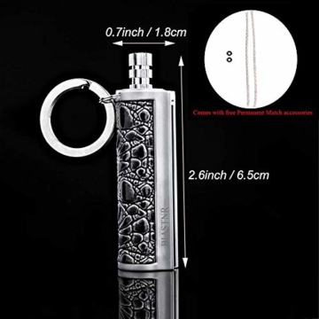 BIASTNR Permanent Match Matchstick Fire Starter 2 Pack, Dragon's Breath Immortal Lighter with Keychain, Kerosin, nachfüllbares Feuerzeug für Camping Wandern - 4