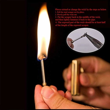 BIASTNR Permanent Match Matchstick Fire Starter 2 Pack, Dragon's Breath Immortal Lighter with Keychain, Kerosin, nachfüllbares Feuerzeug für Camping Wandern - 5