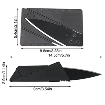 Foreverup Kreditkartenmesser, 20 Stück Mini Überlebensmesser, Scharf Kreditkartenmesser, Klein Taschenmesser für Camping, Survival, Angeln, Notfälle Geschenk für Männer - 8.6 x 5.4 x 0.2cm (Schwarz) - 2