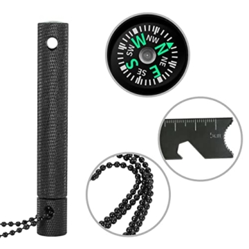 Grenhaven Feuerstein Feuerstahl im robusten Alugehäuse Silber oder Schwarz Feuerstarter Stift Länge 6 cm 9.000… - 4