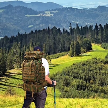 Groß Rucksack 60l - 80l, Outdoor Military Rucksack fur Herren Camouflage Notfallrucksack Wasserdicht Survival Gefüllt Fluchtrucksack Notfall Backpack Kampfrucksack Wander Rucksack leichte - 6