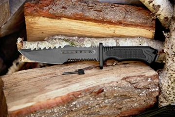 Hastaa Kampfmesser Militär Scharf - Outdoor Messer Survival mit Holster - Messer Outdoor Militär - Survival Messer mit Feuerstahl - Bushcraft Messer - 6
