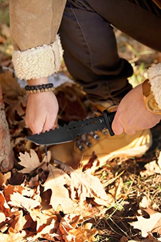 Hastaa Kampfmesser Militär Scharf - Outdoor Messer Survival mit Holster - Messer Outdoor Militär - Survival Messer mit Feuerstahl - Bushcraft Messer - 8