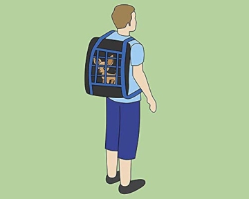 ISOP Feuerrettungsgerätetasche für Haustiere bis 25 kg - Not-Fluchttasche durch Fenster oder Balkonseil 15 m und Karabiner inklusive (Mittel) - 7
