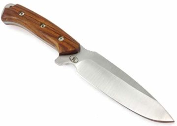 JEO-TEC Nº15 Outdoor Camping Gürtelmesser Jagdmesser Überlebensmesser Survival Bushcraft Messer - Premium Qualität - Deutsche Stahl BÖHLER N690C - Lederscheide + Feuerstahl + Messerschärfer - 3