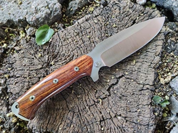 JEO-TEC Nº15 Outdoor Camping Gürtelmesser Jagdmesser Überlebensmesser Survival Bushcraft Messer - Premium Qualität - Deutsche Stahl BÖHLER N690C - Lederscheide + Feuerstahl + Messerschärfer - 8