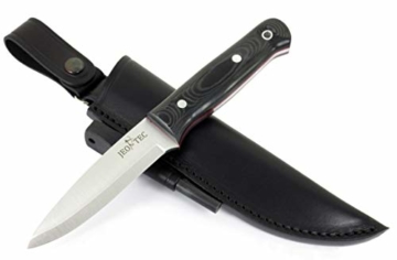 JEO-TEC Nº18 Outdoor Camping Gürtelmesser Jagdmesser Überlebensmesser Survival Bushcraft Messer, Stahl Sandvik 14C28N, Lederscheide + Feuerstahl - 2