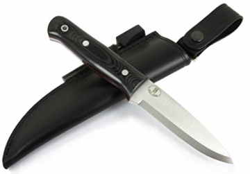 JEO-TEC Nº18 Outdoor Camping Gürtelmesser Jagdmesser Überlebensmesser Survival Bushcraft Messer, Stahl Sandvik 14C28N, Lederscheide + Feuerstahl - 3