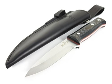 JEO-TEC Nº18 Outdoor Camping Gürtelmesser Jagdmesser Überlebensmesser Survival Bushcraft Messer, Stahl Sandvik 14C28N, Lederscheide + Feuerstahl - 1