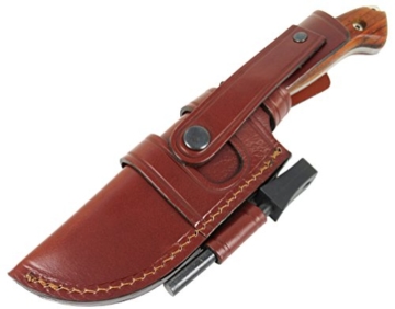 JEO-TEC Nº31 Premium Qualität - Professionell Überlebensmesser, Gürtelmesser, Outdoormesser, Survival Messer, Jagdmesser. Stahl MOVA-58. Lederscheide + Feuerstahl - 3