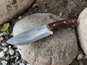 JEO-TEC Nº31 Premium Qualität - Professionell Überlebensmesser, Gürtelmesser, Outdoormesser, Survival Messer, Jagdmesser. Stahl MOVA-58. Lederscheide + Feuerstahl - 7