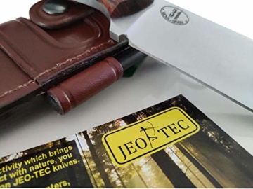 JEO-TEC Nº31 Premium Qualität - Professionell Überlebensmesser, Gürtelmesser, Outdoormesser, Survival Messer, Jagdmesser. Stahl MOVA-58. Lederscheide + Feuerstahl - 9