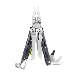 LEATHERMAN - Signal, Multi-Tool für den Outdoor-Einsatz, mit Feuerstein, Klingenschärfer und Signalpfeife, Grau mit Nylon Holster - 1