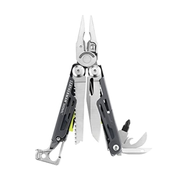 LEATHERMAN - Signal, Multi-Tool für den Outdoor-Einsatz, mit Feuerstein, Klingenschärfer und Signalpfeife, Grau mit Nylon Holster - 1