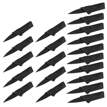 LeKaufen 20 Stück Kreditkartenmesser Faltbar Mini Karten Messer Klappmesser Überlebensmesser Edelstahl, Multifunktional Scharf Ultradünn für Camping Notfall Outdoor - 1