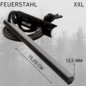 MAAN Fire Steel Powerful- Weicher Magnesium Feuerstarter XXL - Extrem starker und heißer Funke - Feuerstein für Bushcraft, Survival, Outdoor - Ihr Perfekter EDC FS-01 - 3