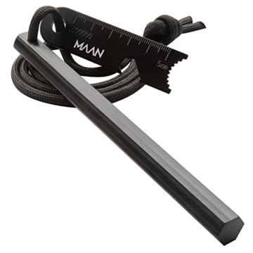 MAAN Fire Steel Powerful- Weicher Magnesium Feuerstarter XXL - Extrem starker und heißer Funke - Feuerstein für Bushcraft, Survival, Outdoor - Ihr Perfekter EDC FS-01 - 1