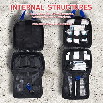 Medizinische MOLLE Taktische Tasche, EMT Erste Hilfe IFAK Rip-Away Utility Pouch für Camping, Jagd, Wandern, Zuhause, Auto und Abenteuer (Rot+Braun) - 2