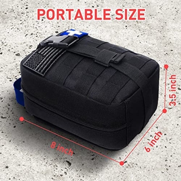 Medizinische MOLLE Taktische Tasche, EMT Erste Hilfe IFAK Rip-Away Utility Pouch für Camping, Jagd, Wandern, Zuhause, Auto und Abenteuer (Rot+Braun) - 5