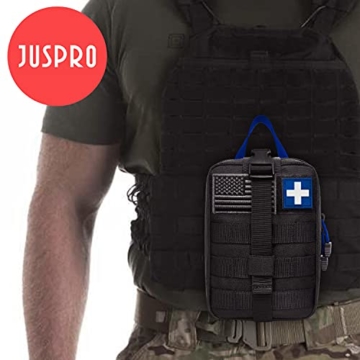 Medizinische MOLLE Taktische Tasche, EMT Erste Hilfe IFAK Rip-Away Utility Pouch für Camping, Jagd, Wandern, Zuhause, Auto und Abenteuer (Rot+Braun) - 7