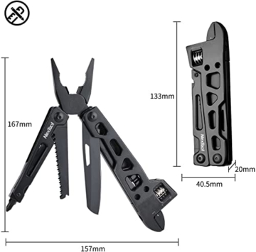 Multitool Werkzeug, NexTool 9-IN-1 Präzise Skala Schraubenschlüssel Zange Messer Holzsäge 2 Schraubendreher-Bits Multitool , Outdoor Camping Tool Camping Zubehör Klettern Angeln mit Nylontasche - 2