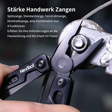 Multitool Werkzeug, NexTool 9-IN-1 Präzise Skala Schraubenschlüssel Zange Messer Holzsäge 2 Schraubendreher-Bits Multitool , Outdoor Camping Tool Camping Zubehör Klettern Angeln mit Nylontasche - 3