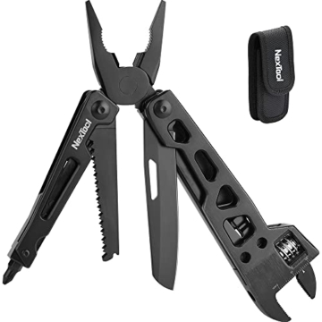 Multitool Werkzeug, NexTool 9-IN-1 Präzise Skala Schraubenschlüssel Zange Messer Holzsäge 2 Schraubendreher-Bits Multitool , Outdoor Camping Tool Camping Zubehör Klettern Angeln mit Nylontasche - 1