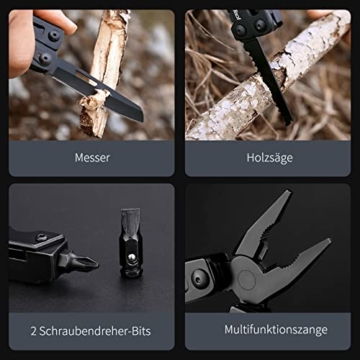 Multitool Werkzeug, NexTool 9-IN-1 Präzise Skala Schraubenschlüssel Zange Messer Holzsäge 2 Schraubendreher-Bits Multitool , Outdoor Camping Tool Camping Zubehör Klettern Angeln mit Nylontasche - 6