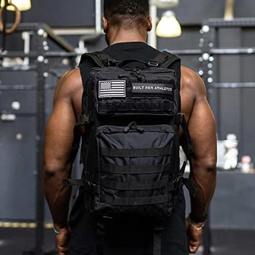 Oreunik Militär Rucksack Herren,45L Wasserdicht Taktischer Bundeswehr Rucksack Notfallrucksack Survival Backpacker Rucksack für Wandern im Freien Trekking Camping Wandern Angel Reise Arbeit(Schwarze) - 3