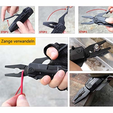 ORSIFOW Multifunktion Taschenmesser,13 in 1 Taschenwerkzeug Multitool mit Zange Klappmesser Dosenöffner Schraubendrehe für outdoor Camping,Wandern | Inklusive EDC Kreditkarten Messer - 3